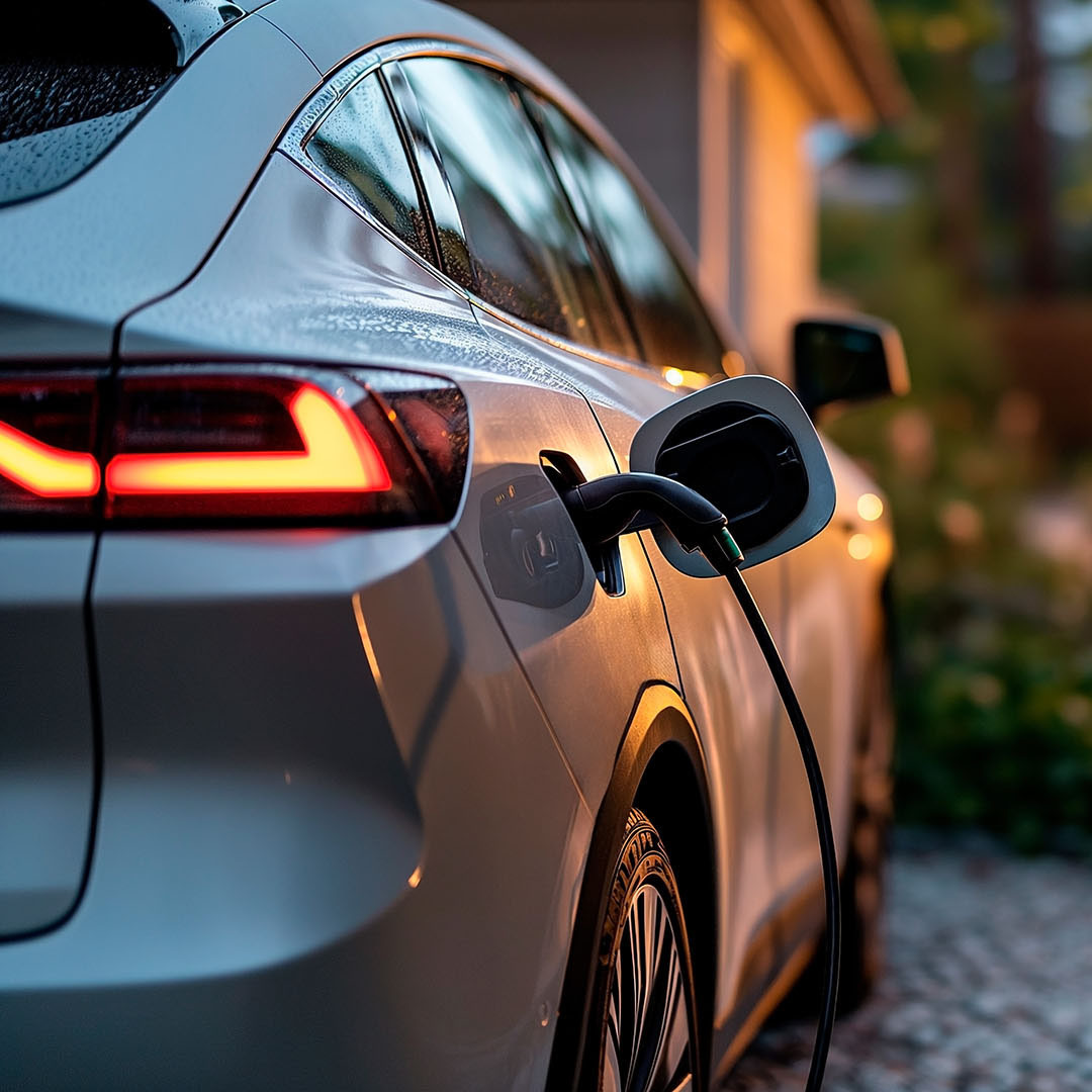 Auto wird am Abend geladen